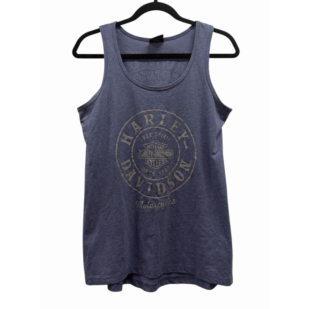 Harley-Davidson Bartels' Los Angeles Tank Top Size Medium Drapey Blue
